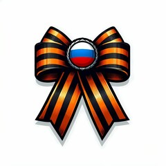 The distinctive sign for Victory Day on May 9 is a bow made of the St. George ribbon with Russian tricolor flag in center