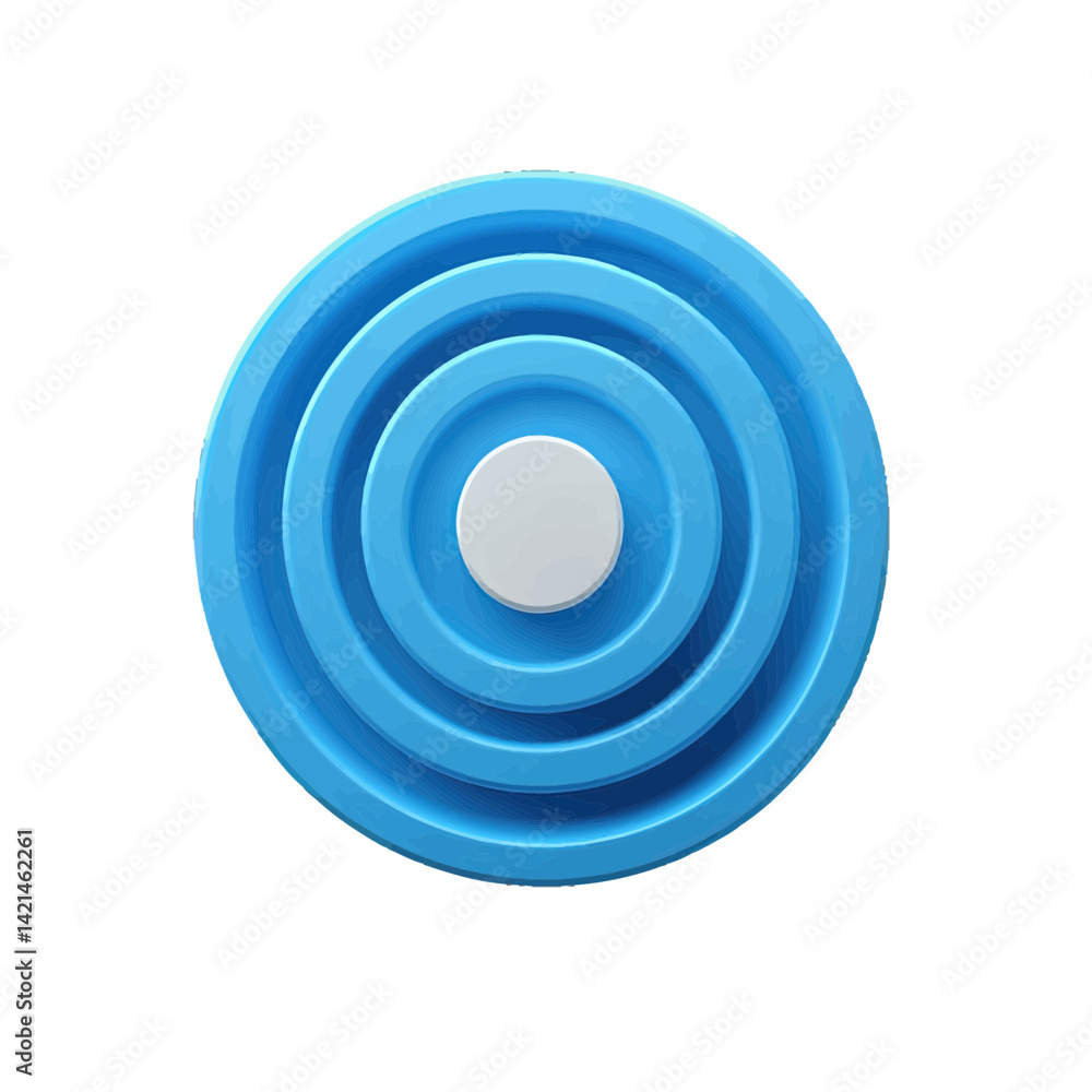 Aufkleber volumetric illustration of concentric target design showcasing layered circular patterns in blue and