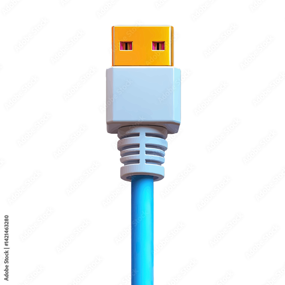 Poster visual representation of a network cable highlighting its structure and the connection components in