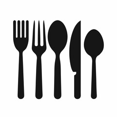 cutlery silhouette icon on white background