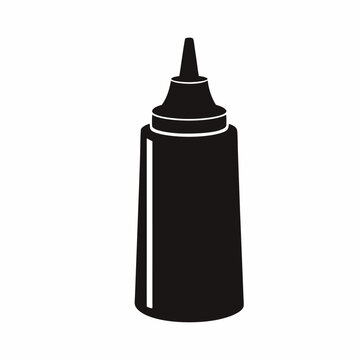 recommend clip art: ketchup bottle silhouette icon on white background