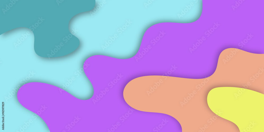 Poster abstract background template with wavy shape and bright color. geometric shapes and elements in memp