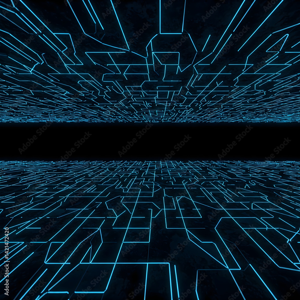 Poster digital circuitry visualization: immerse yourself in the sleek, high-tech world of digital circuits.