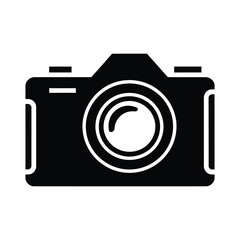 Vector Camera Illustration in Black and White, Photography Icon in Minimal Black and White Format