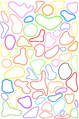 Abstract Colorful texture of rubber rope on white background 