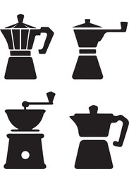 Coffee Icon Collection – Flat  Line Icons , Vector Coffee Icons – Stylish Collection ,
