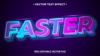 Futuristic blue light text style effect editable font