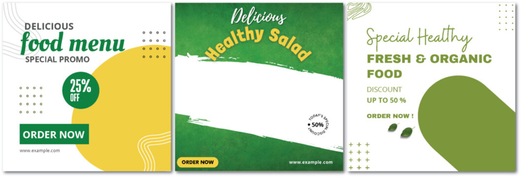 Inviting food and salad menu templates for restaurants and catering - Powered by Adobe