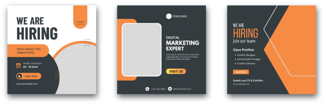 Job opportunity ads offering a new opportunity to join the business