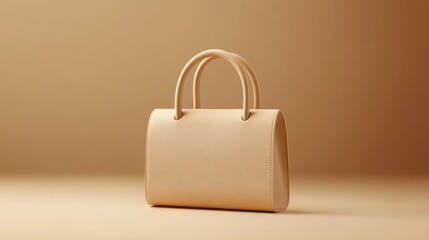 A modern beige bag photographed on a seamless matte background with natural gradients and clean, minimal composition
