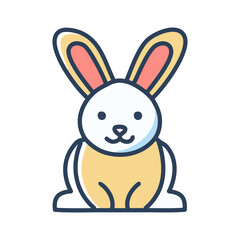 Obraz premium Cute rabbit line icon with long ears, small legs, and round body