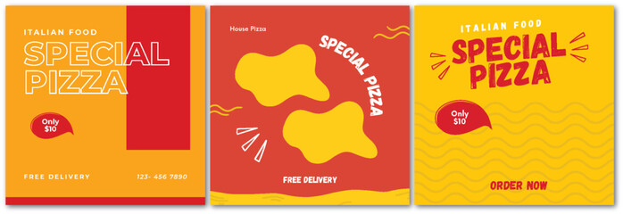 Eye-Catching Pizza Promotion Banners for Social Media Marketing and Advertising