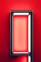 Red Illuminated Frame Modern Minimalist Design Background