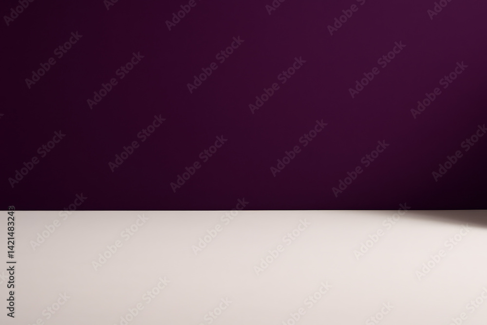 Poster purple and white background: a simple yet striking composition, with a deep purple backdrop merging 
