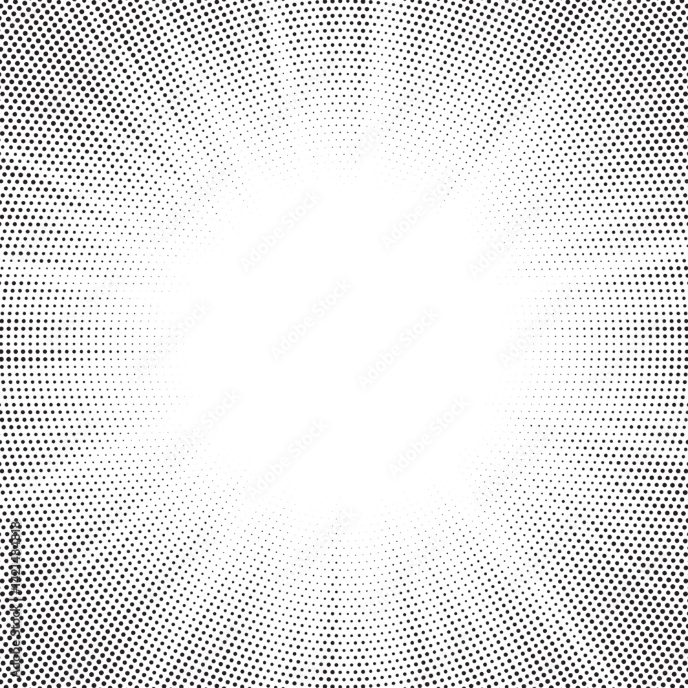 Aufkleber Halftone gradient sun rays pattern. abstract halftone vector dots background. monochrome dots pattern. pop art, comic small dots. star rays halftone poster. shine, explosion. sunrise rays background. 