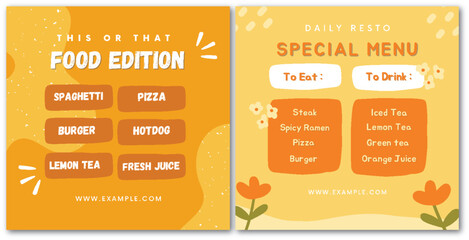 Naklejka premium Fun food options concept with vibrant colors for playful decisions