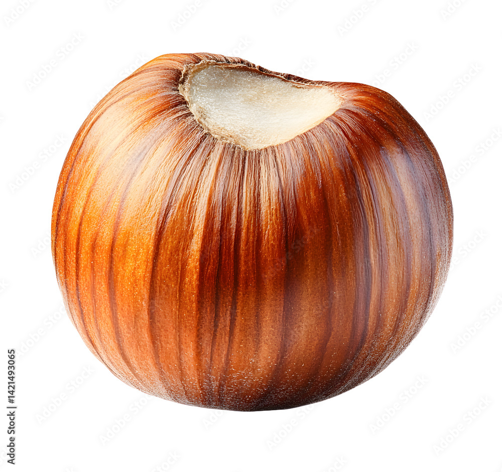 Poster hazelnut isolated png. unpeeled hazelnut on white or transparent background. perfect retouched fores