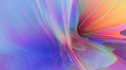 Vibrant holographic design with fluid and 3D extrusion effects