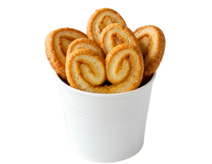 Golden Round Cookies with Crisscross Pattern Isolated on Transparent Background