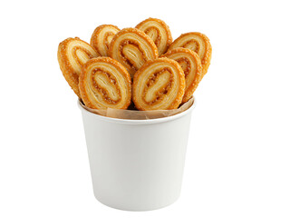 Golden Round Cookies with Crisscross Pattern Isolated on Transparent Background