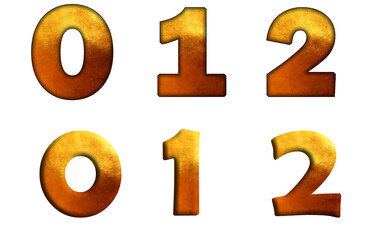 Gold Metal Metallic Rustic Gold  0, 1, 2, 3 Number letter text typography font  copy.png