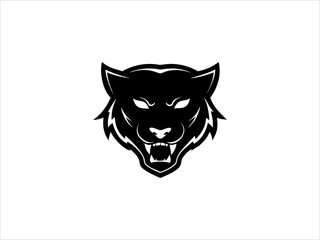 Powerful black panther logo design in tribal style