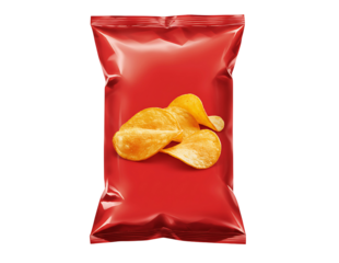 Pack of Potato Snacks Isolated on Transparent Background