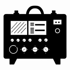 Function Generator vector silhouette black on white background
