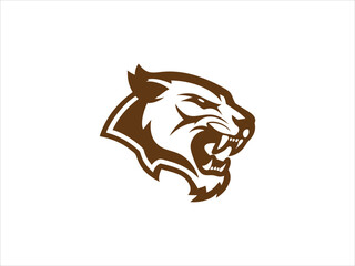 Powerful black panther logo design in tribal style