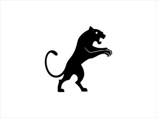 Powerful black panther logo design in tribal style