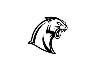 Powerful black panther logo design in tribal style
