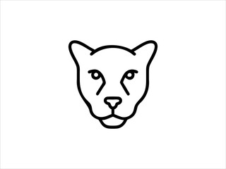 Simple Line Drawing of a Panther