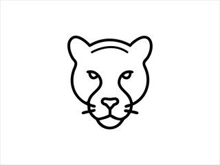 Simple Line Drawing of a Panther