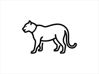 Simple Line Drawing of a Panther