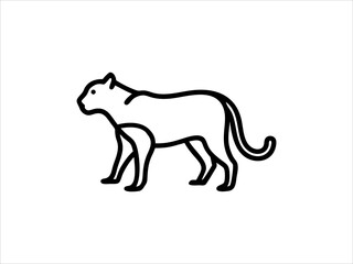 Simple Line Drawing of a Panther