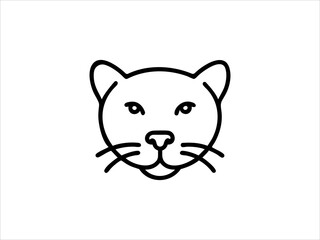 Simple Line Drawing of a Panther