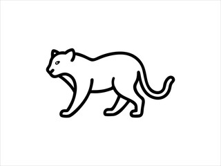 Simple Line Drawing of a Panther