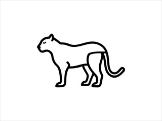 Simple Line Drawing of a Panther