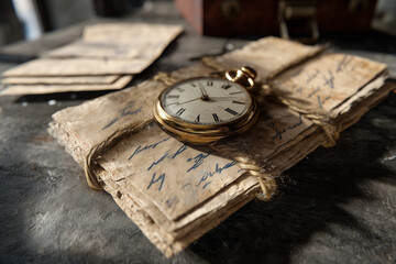 Nostalgic still life representing the concept of history and legacy, perfect for illustrating articles or themes related to ancestry, archives, or the weight of the past.