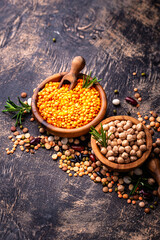 Beans, lentils, soybean, pea and chickpea