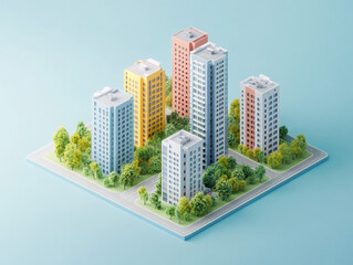 3D Model Of Abstract City Apartment / Building