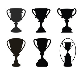 Trophy cup icon vector, trophy cup silhouette.