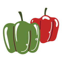Bell pepper. hand drawn doodle illustration. vector