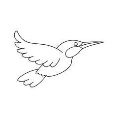 Simple hummingbird outline drawing baloon graphic vector illustration