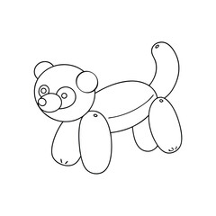 Simple outline drawing of a baloon animal dog for coloring pages and creative projects