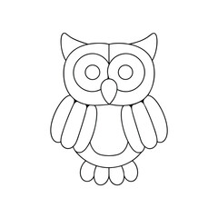 Simple owl illustration baloon style for coloring and educational materials