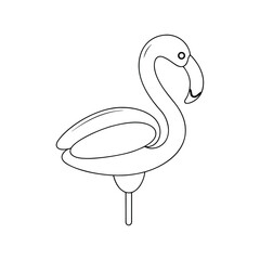 Minimalist flamingo outline vector illustration baloon style for graphic design and creative projects