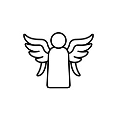 Simple Snow Angel Illustration with Wings for Christmas  