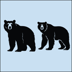 Obraz premium Silhouettes Set of Bear, Animal