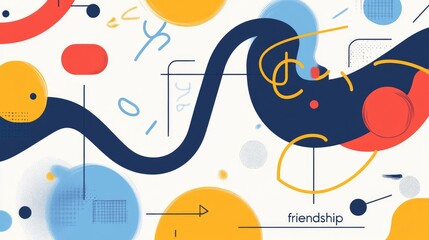 Abstract Friendship Celebration Colorful Shapes Design Artwork
